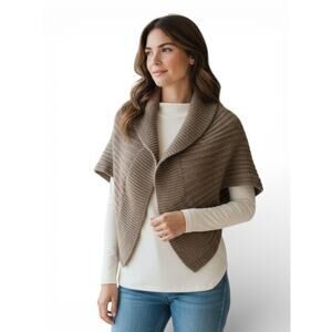 Kaisely Women’s Wool Blend Brown Knit Shrug Cardigan Size Medium